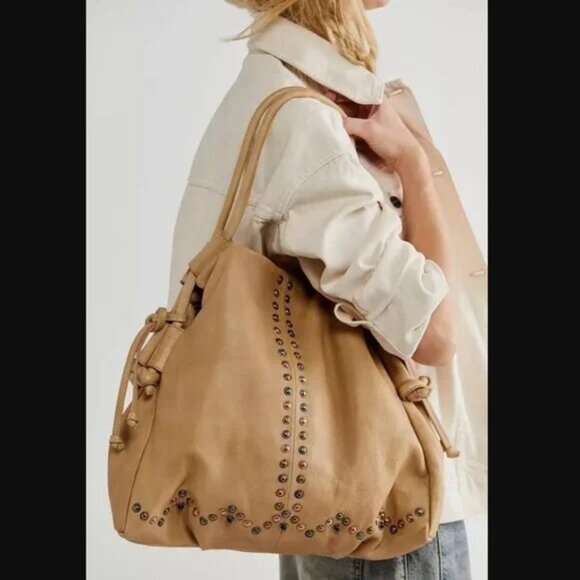 Free People We The Free Savoy Studded Leather Tote - Picture 1 of 14